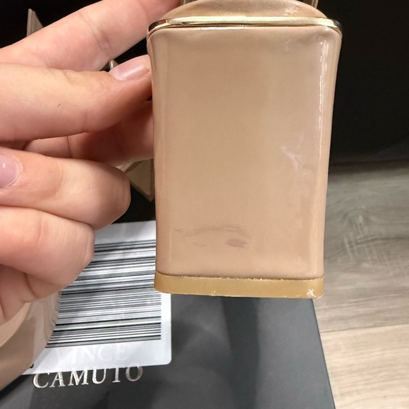 Vince Camuto Nude Block Heel Slingbacks - Picture 7 of 9